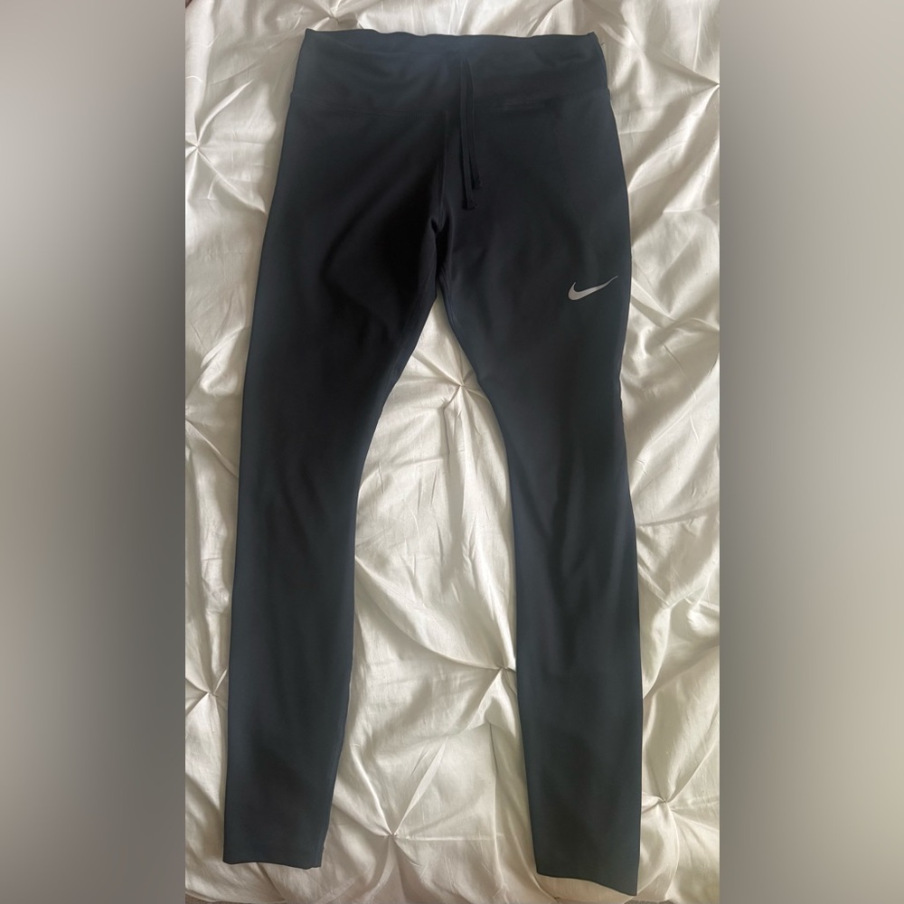 Nike Black Performance Running Tights with Reflective Swoosh